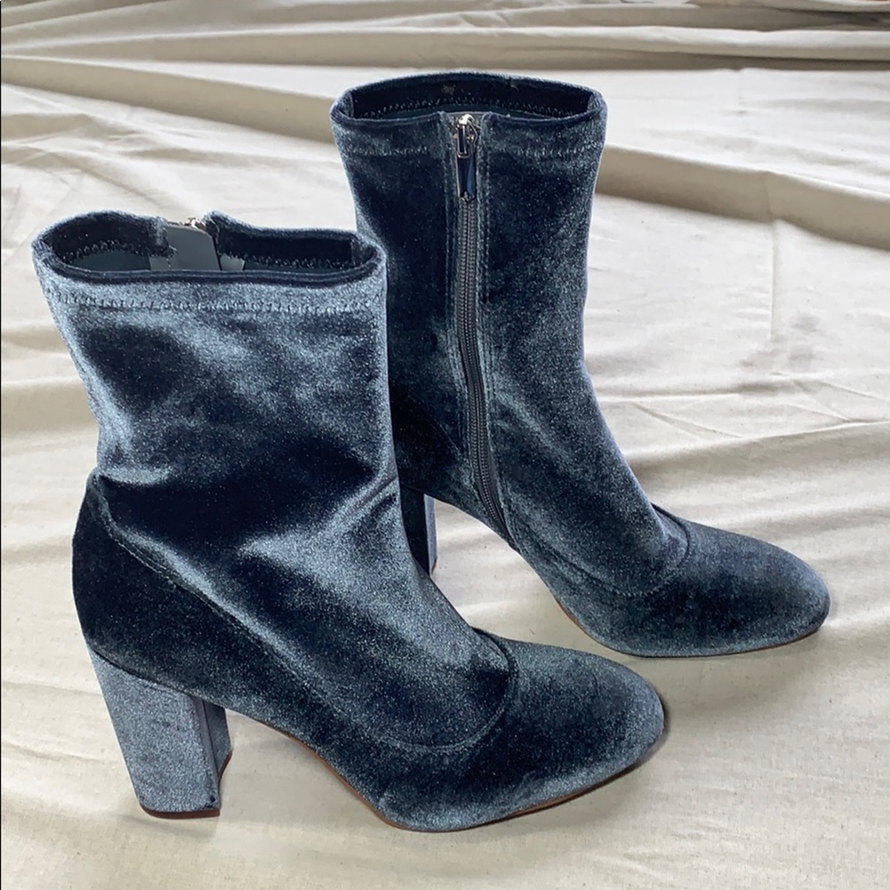 Sam Edelman Cobalt Blue Velvet Boots
